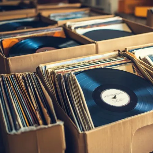 Coleção de discos de vinil para avaliação